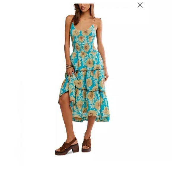 knee length dresses for ladies Free People Adriel Midi Dress main image 0